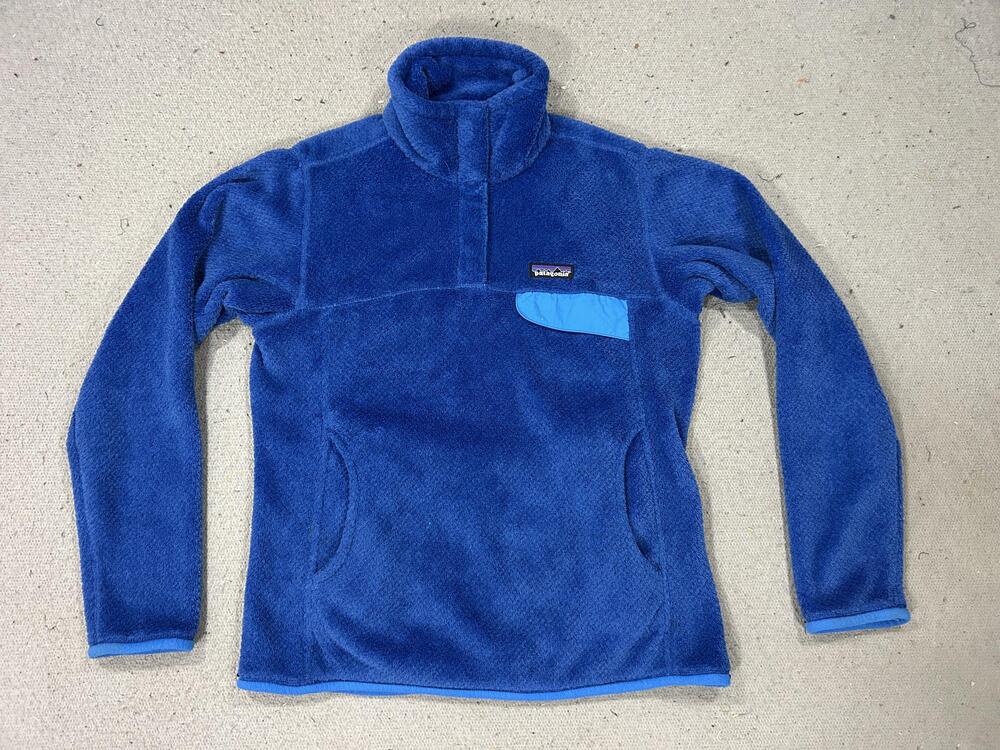 Vintage Patagonia Jacket Womens Small Blue Fleece Snap Pullover Hiking Gorpcore